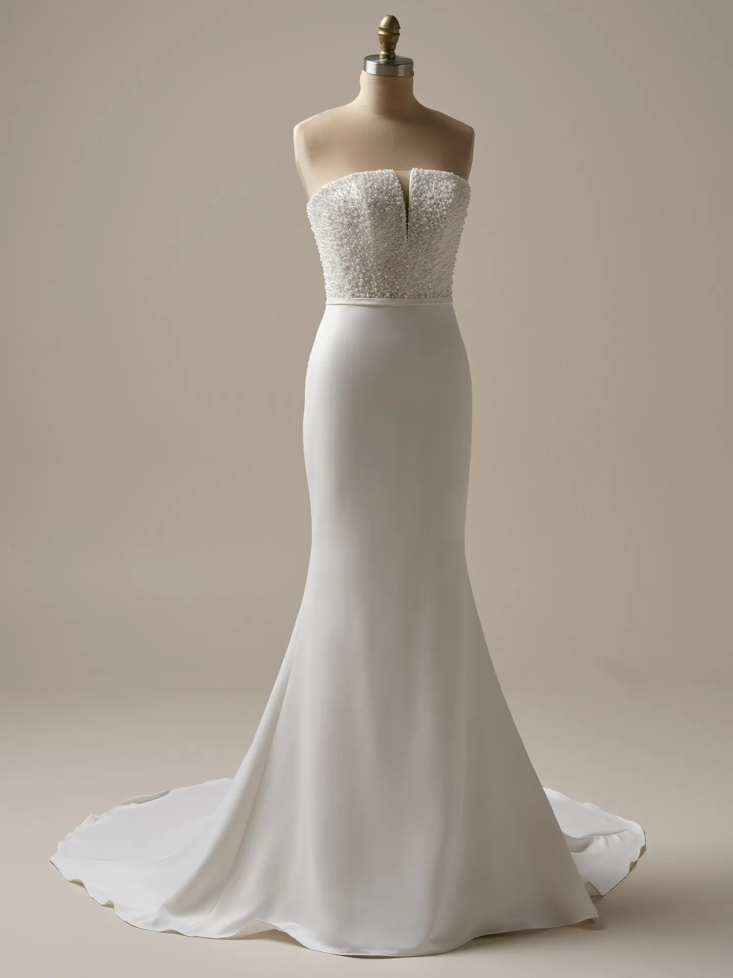 Maggie Sottero Heyda sheath wedding dress front view
