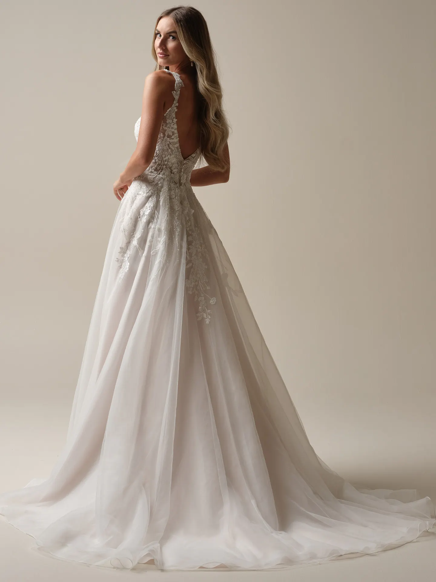 Rebecca Ingram Maple A-line bridal gown back view