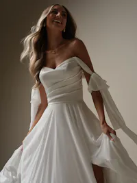 Bow recycled content chiffon self-tie straps