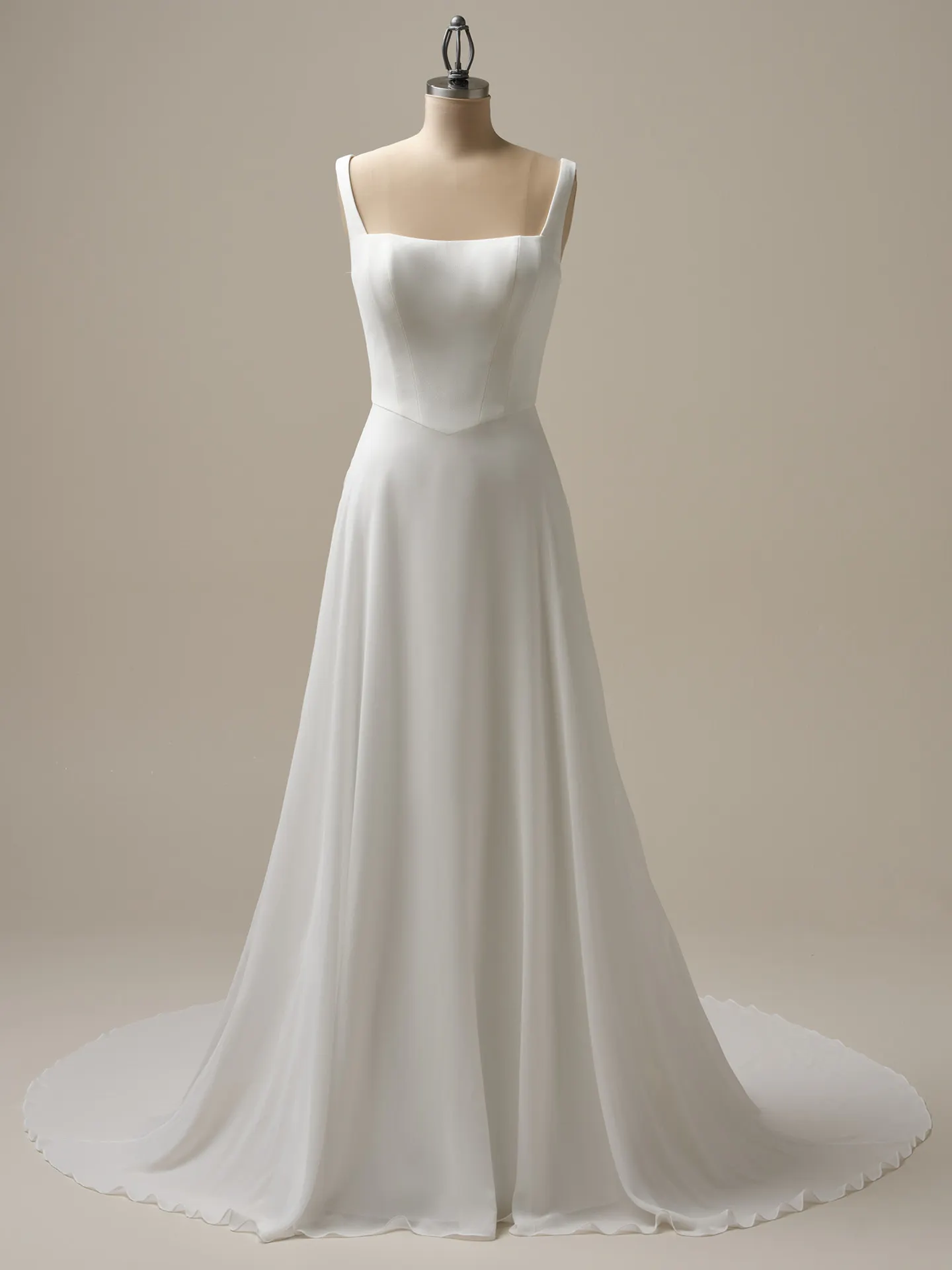 Rebecca Ingram Olivianna front view A-line bridal dress on mannequin