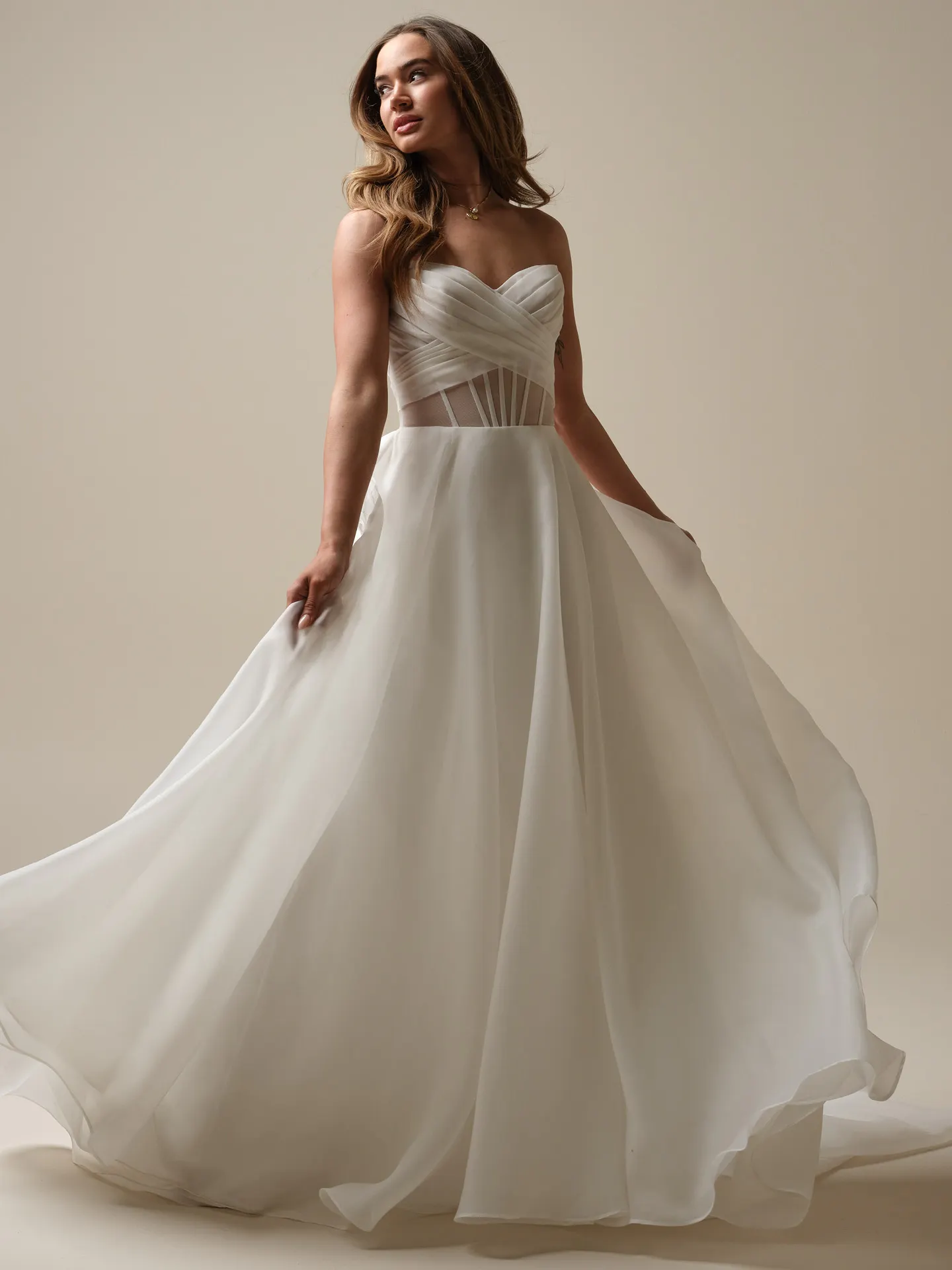 Maggie Sottero Sunny front view, strapless sweetheart A-line wedding gown