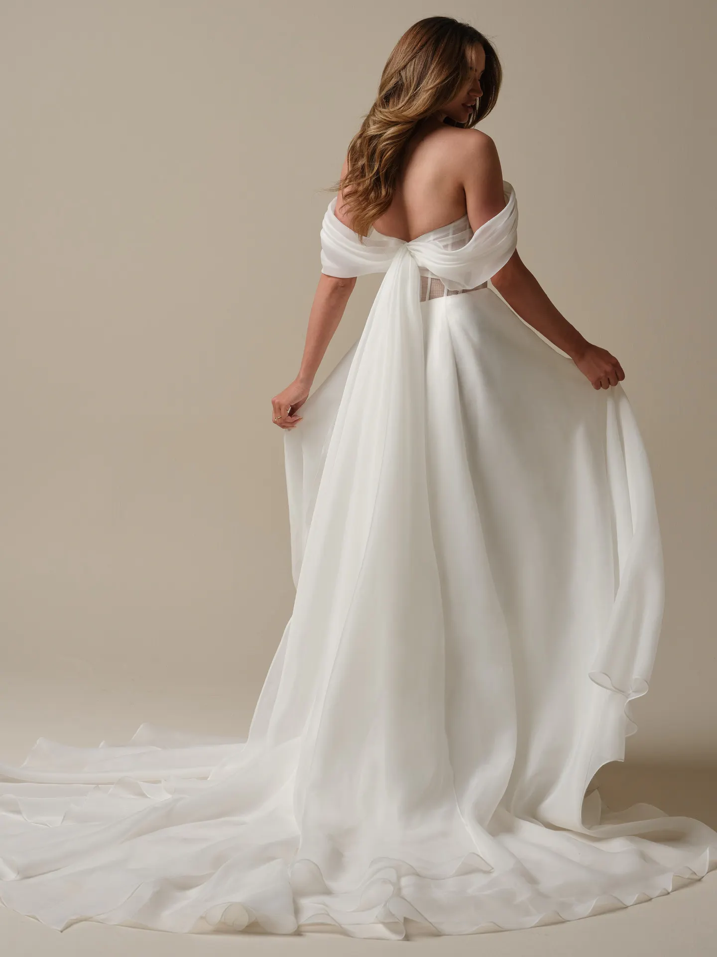 Maggie Sottero Sunny back view, strapless sweetheart A-line wedding gown