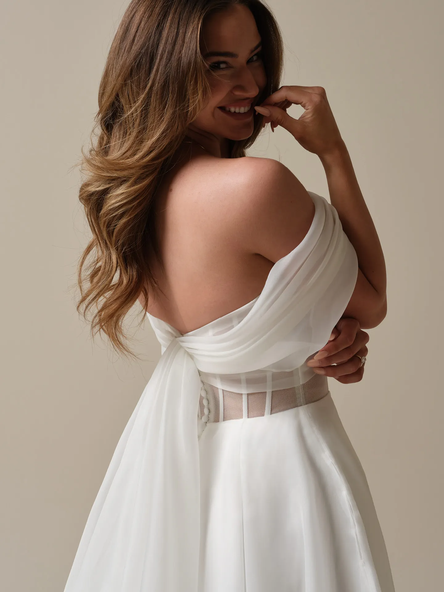 Maggie Sottero Sunny back view strapless sweetheart A-line wedding gown