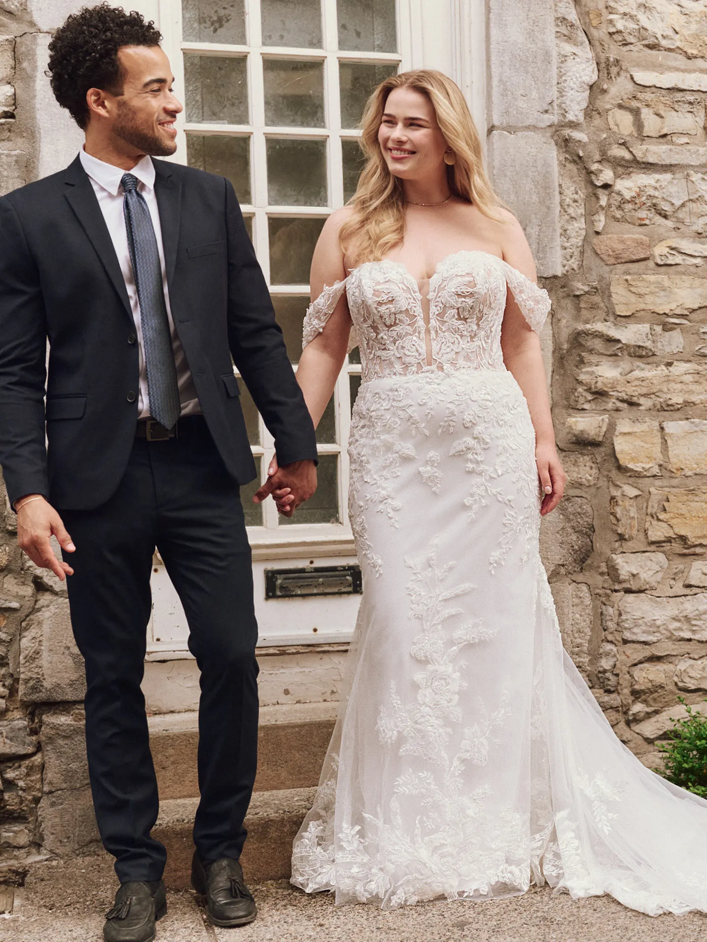 Maggie Sottero Tegan beaded lace mermaid bridal dress front view