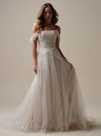 Detachable cap-sleeves with sequin embellishment