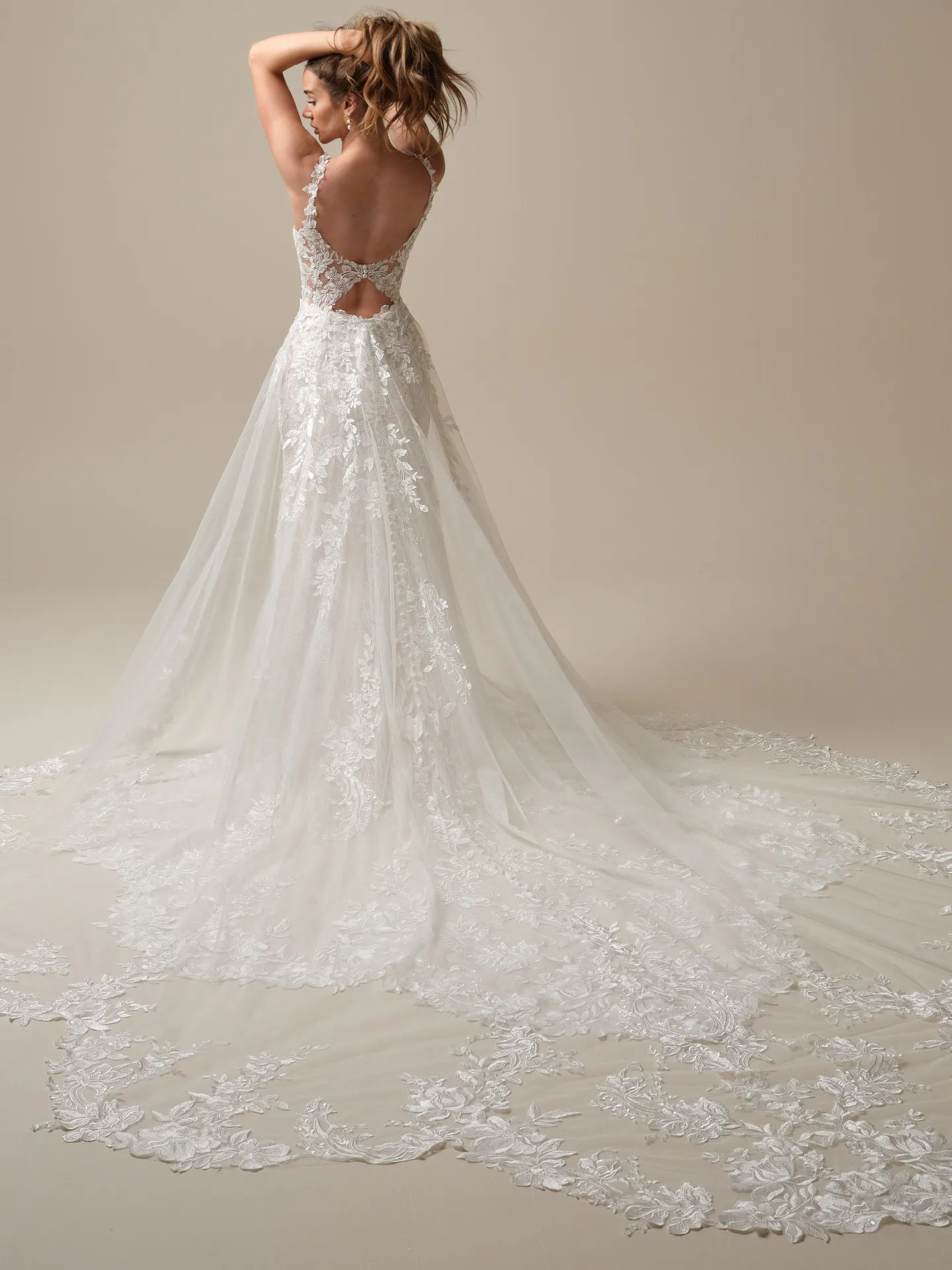 Sottero and Midgley Adrian back view lace keyhole mermaid gown