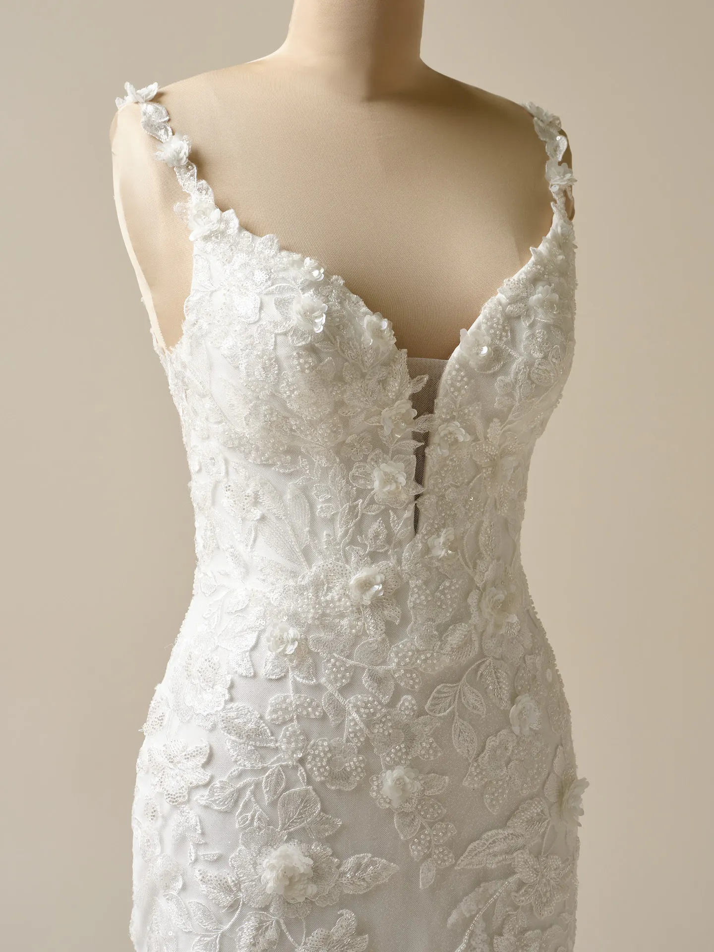 Sottero and Midgley Adrian lace detail front view