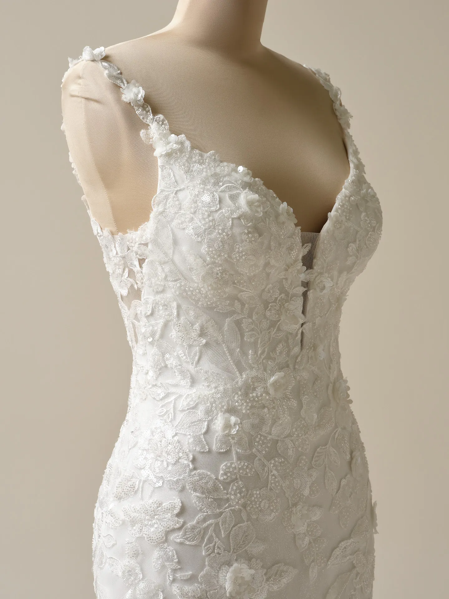 Sottero and Midgley Adrian front view, floral lace mermaid gown