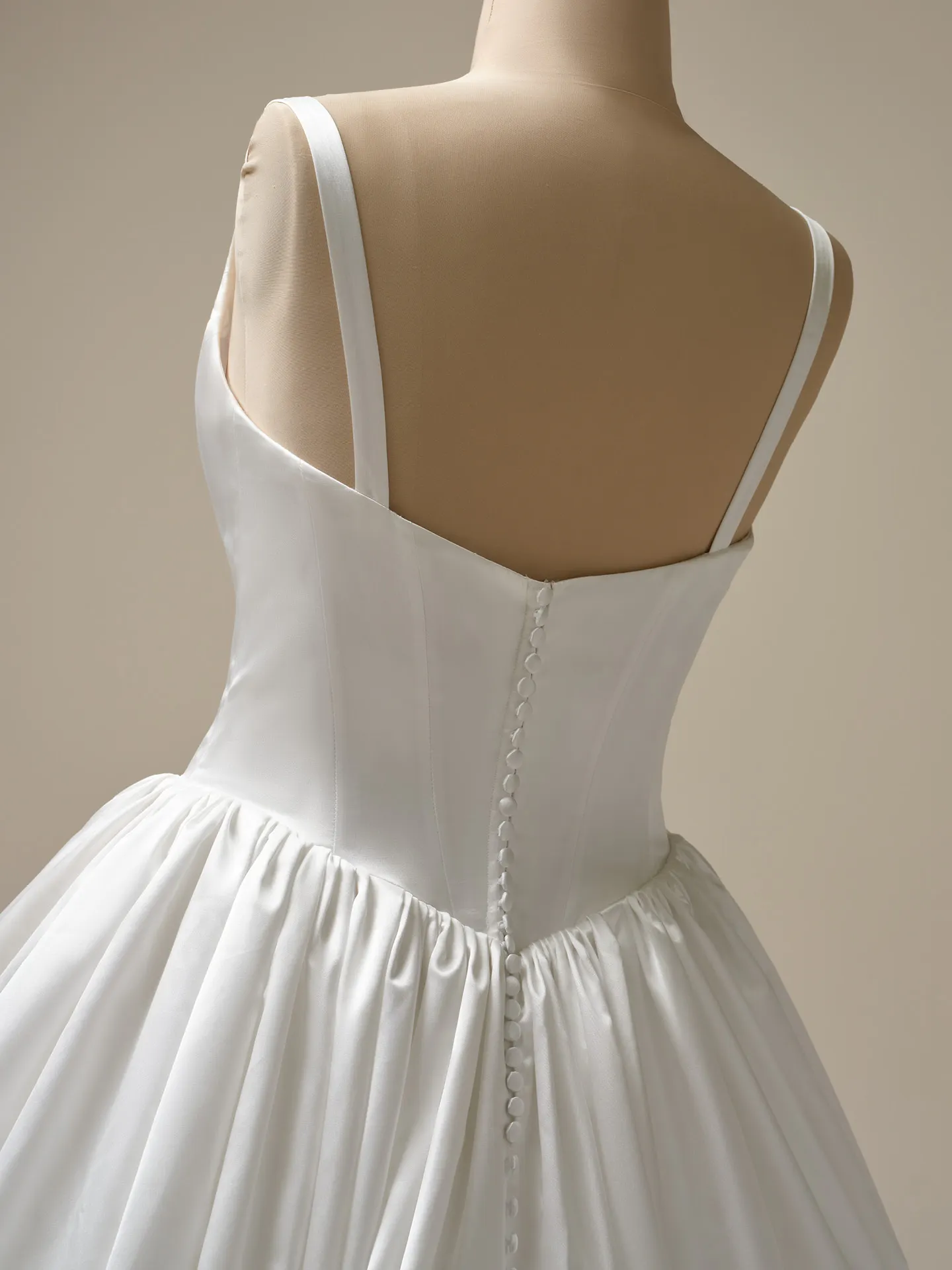 Sottero and Midgley Diaz back view satin ball gown with buttons