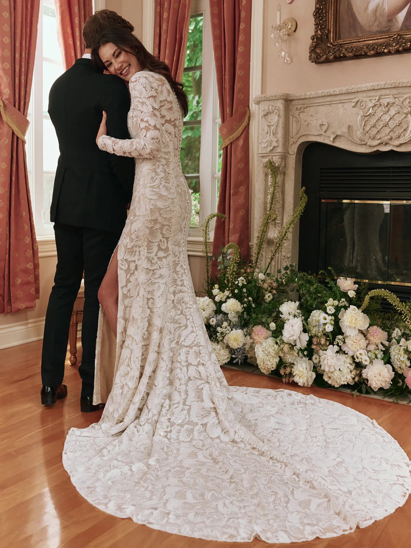 Sottero and Midgley Holland lace sheath gown back view