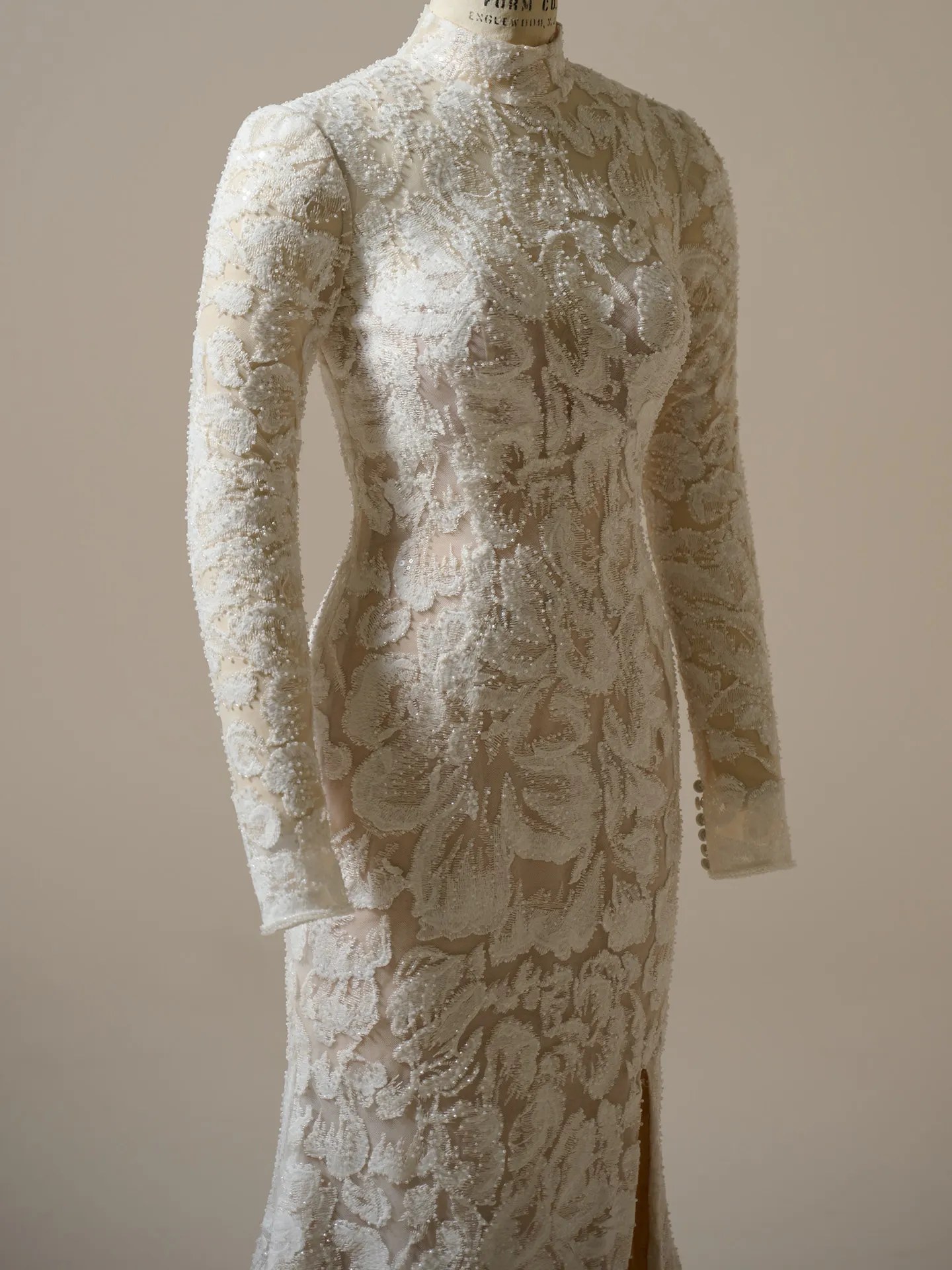 Sottero and Midgley Holland sheath gown side view