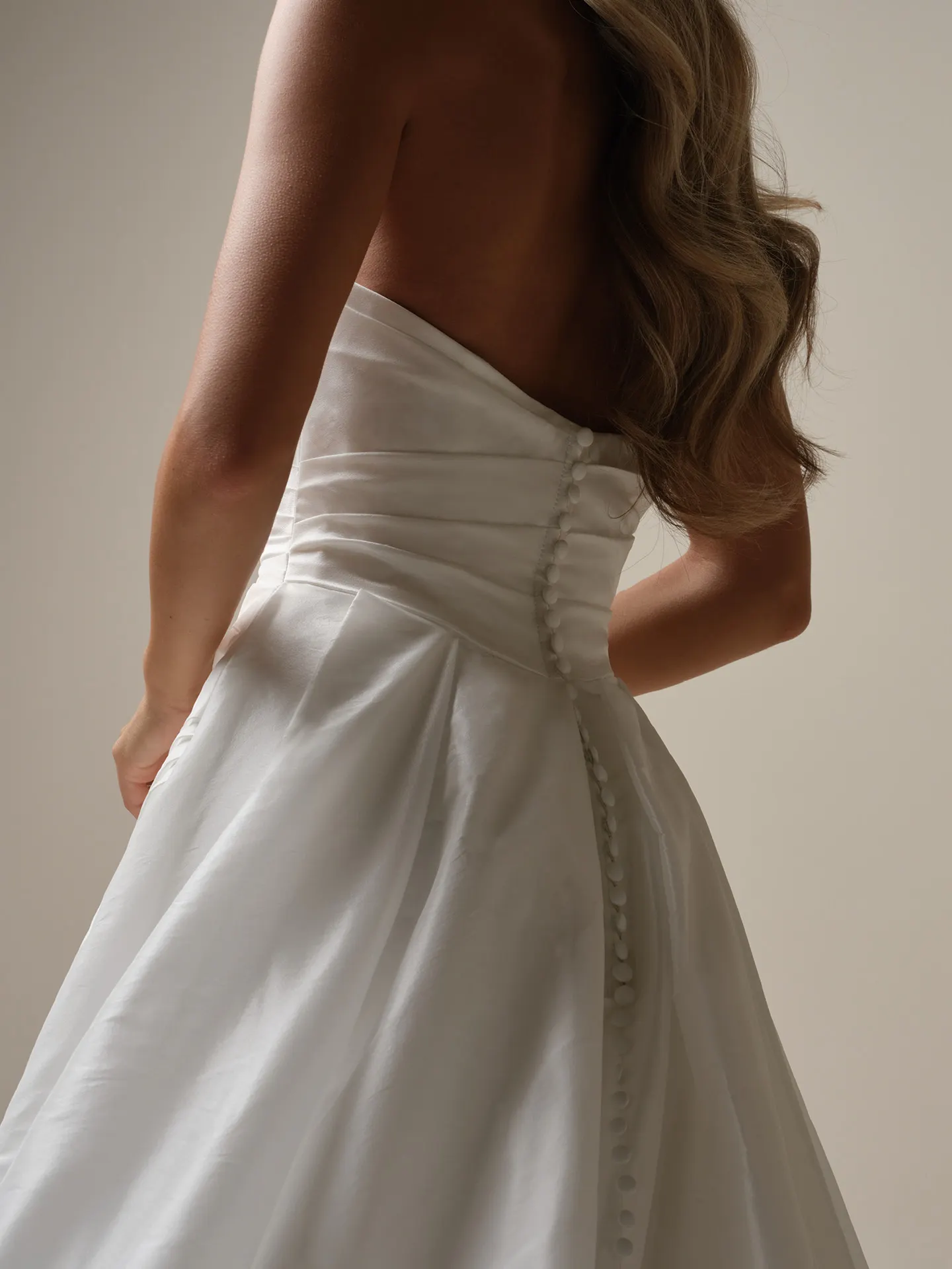 Sottero and Midgley Mirabella back view A-line taffeta dress