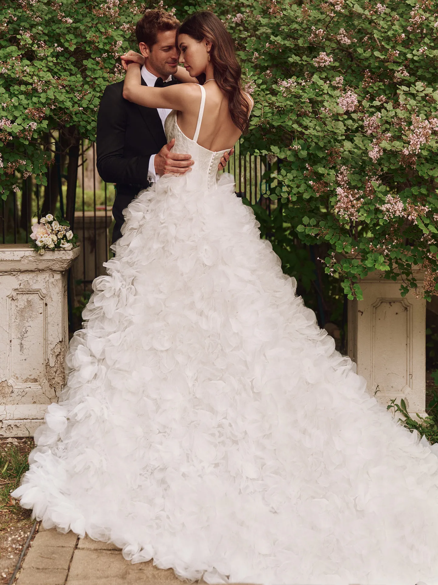 Sottero and Midgley Ross Marie ballgown back view ruffle skirt