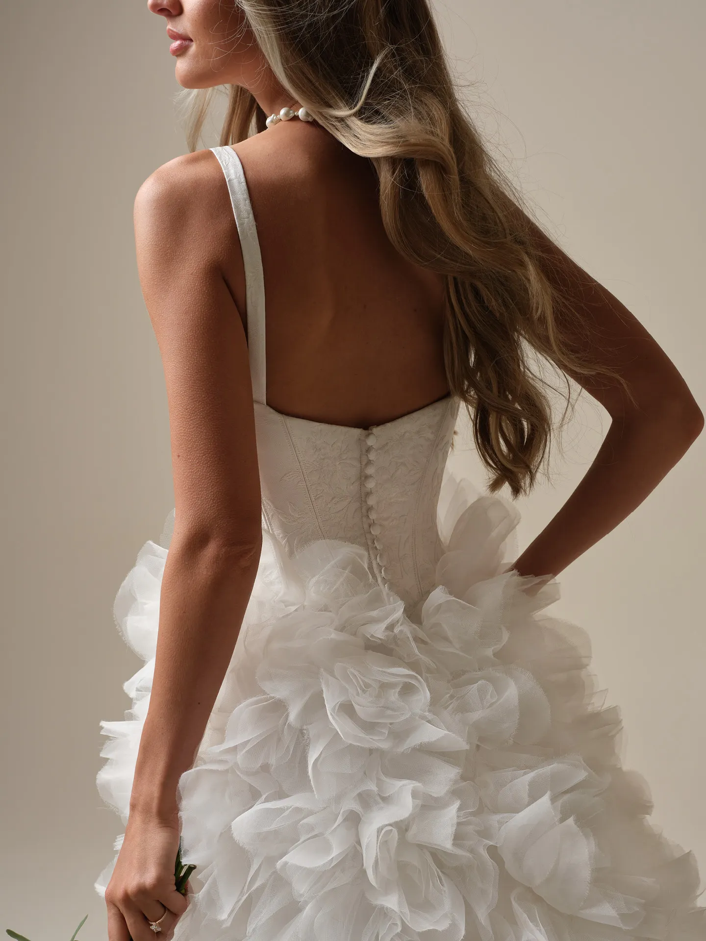 Sottero and Midgley Ross Marie back view ruffled ball gown