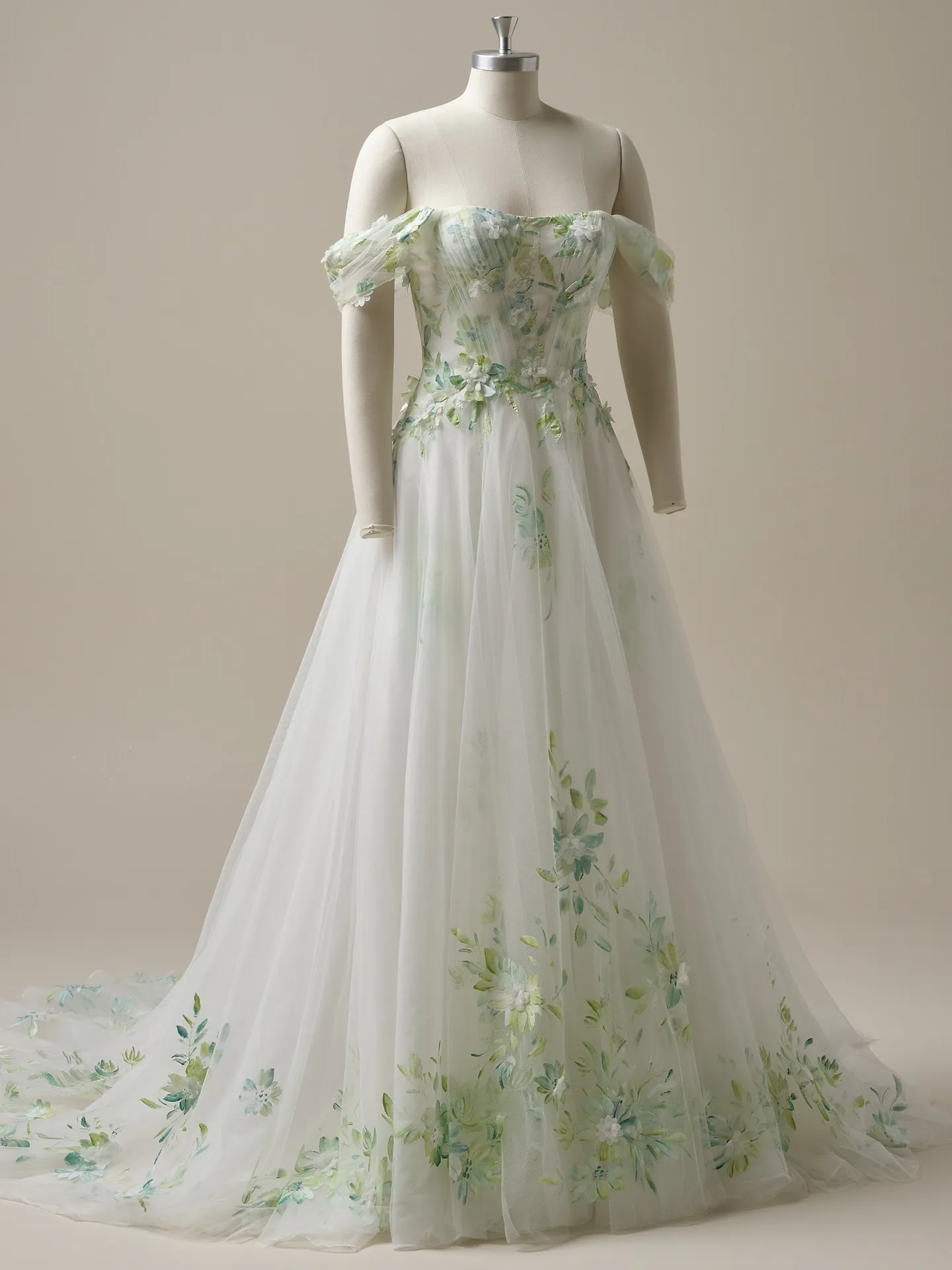 Maggie Sottero Vineyard floral A-line gown front view