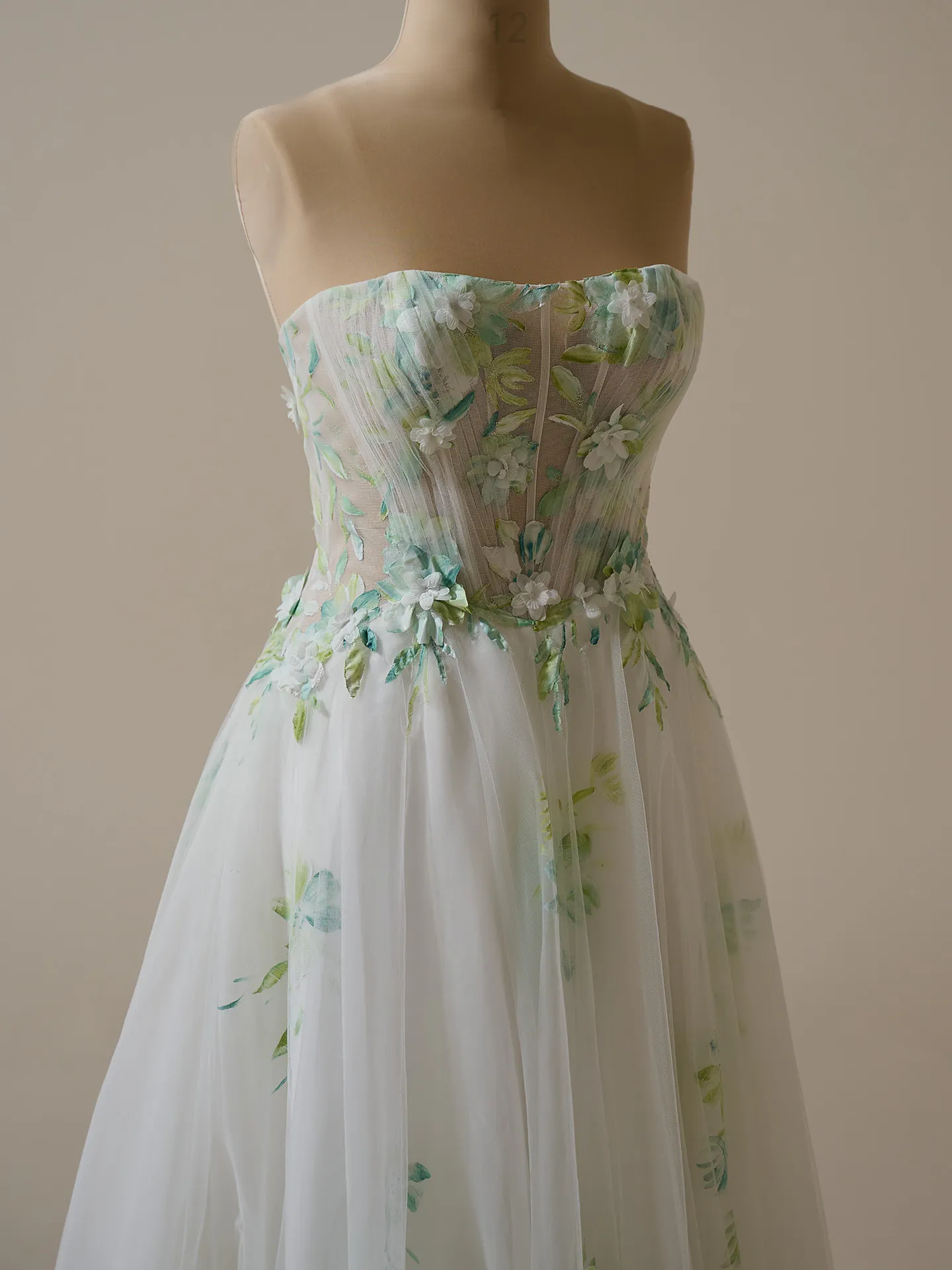 Vineyard hand-painted floral A-line bridal gown Maggie Sottero front view