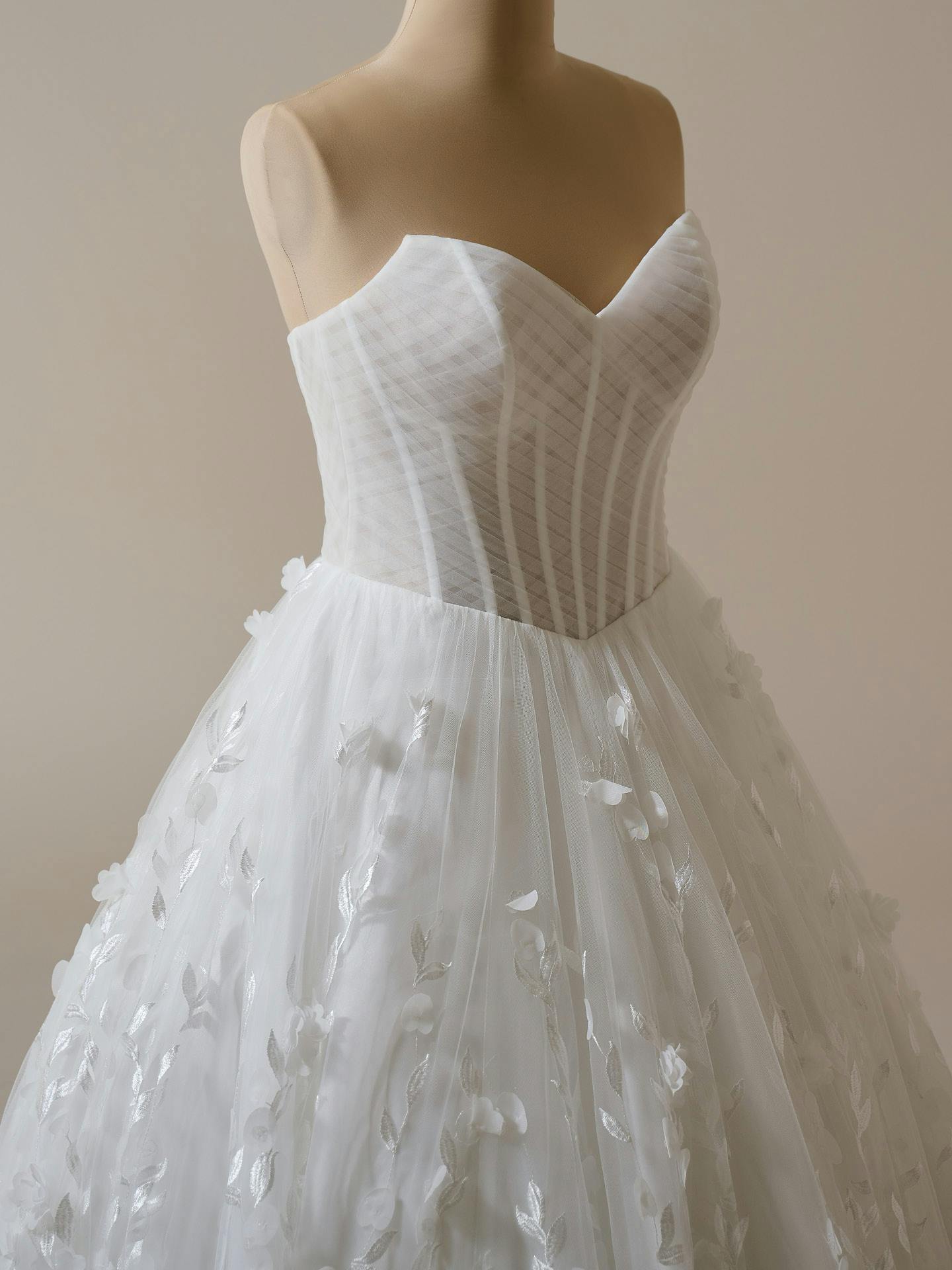 Zayn Floral Pleated Tulle A-line Wedding Gown | Maggie Sottero