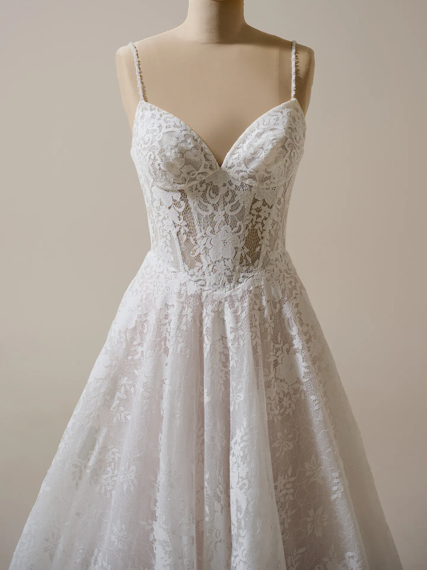 Maggie Sottero Narissa front view lace A-line bridal gown