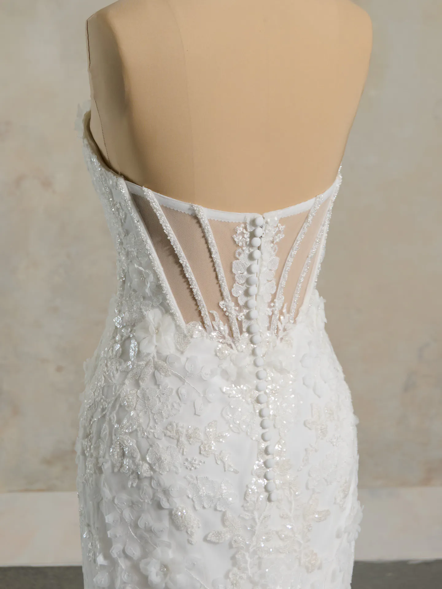 Kellen back view crisscross tulle floral gown by Sottero and Midgley