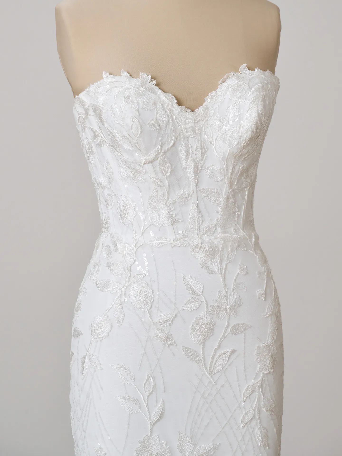 Maggie Sottero Fairchild front view romantic sequin lace bridal gown