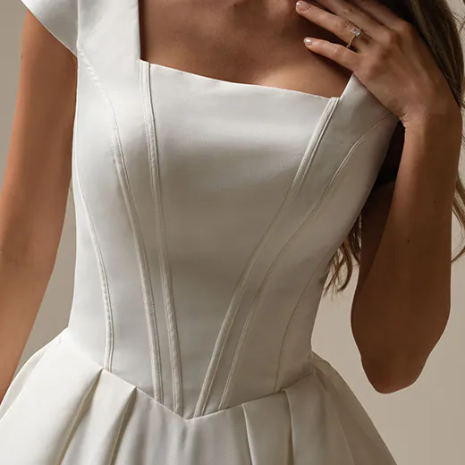 Maggie Sottero Derrick Leigh front view, square neckline, regal ball gown