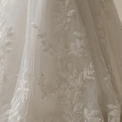 Keegan glittering illusion mermaid gown close-up lace detail