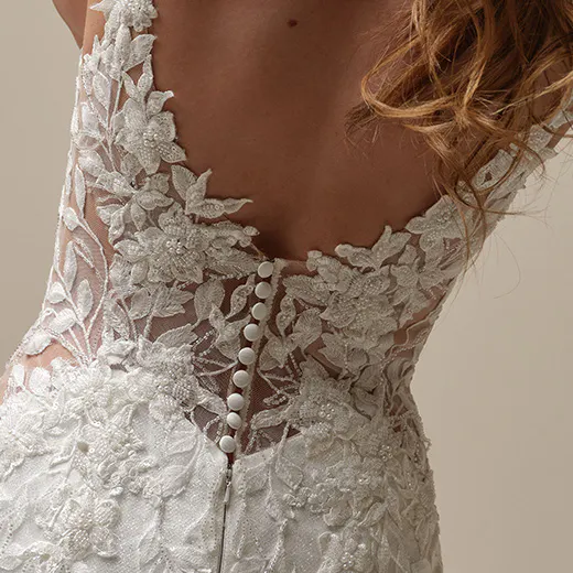 Keegan illusion back view with floral lace detail Maggie Sottero