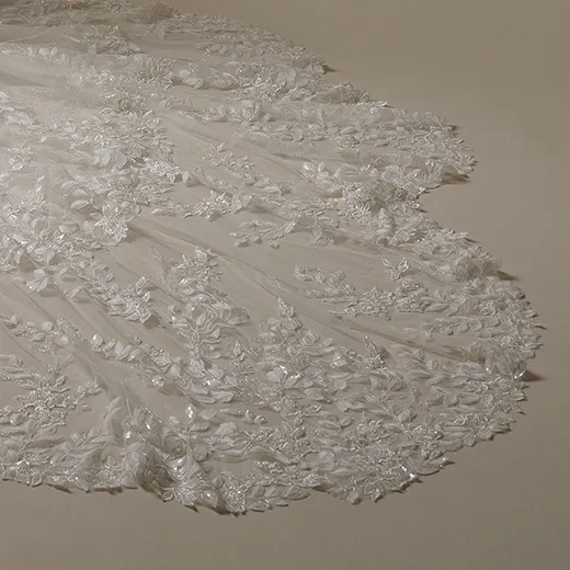 Keegan glittering lace train detail Maggie Sottero
