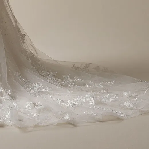 Maggie Sottero Roberta lace fit-and-flare dress skirt detail