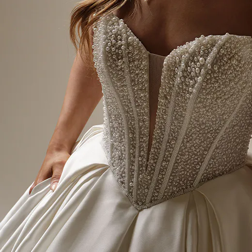 Tina Pearl Basque Waist Ball Gown front view, Maggie Sottero