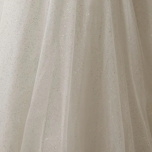 Maggie Sottero Tina Lane sequin pearl ball gown fabric close-up.