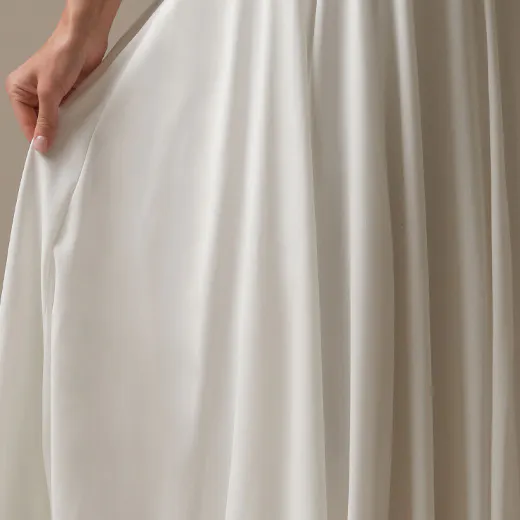 Maggie Sottero Avery chiffon A-line gown fabric detail.