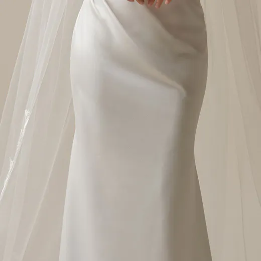 Maggie Sottero Latoya satin mermaid dress side view