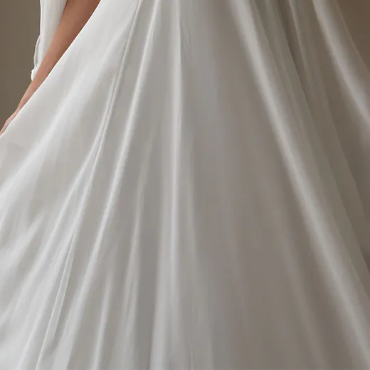 Rebecca Ingram Melody draped chiffon A-line side view