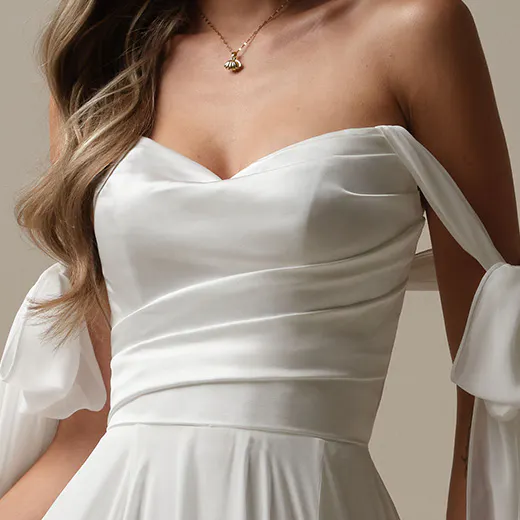 Rebecca Ingram Melody strapless chiffon dress front view