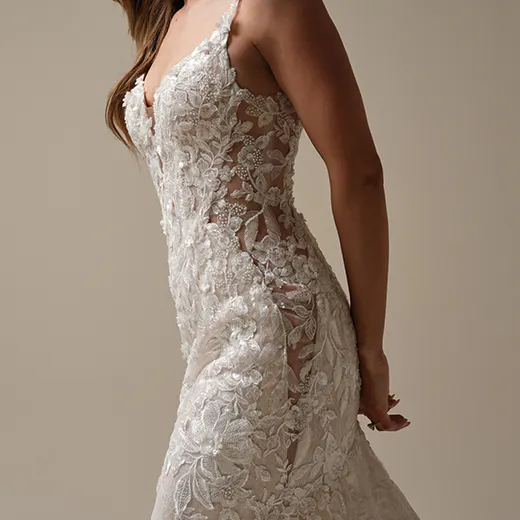 Adrian side view lace keyhole mermaid gown by Sottero and Midgley