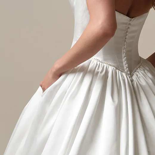 Sottero and Midgley Diaz satin ball gown back view