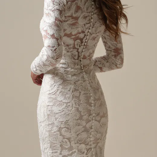 Sottero and Midgley Holland back view lace sheath wedding dress