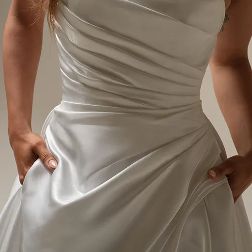 Sottero and Midgley Mirabella front view pleated A-line gown