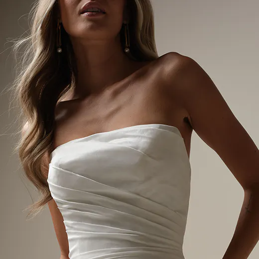 Sottero and Midgley Mirabella strapless taffeta A-line front view