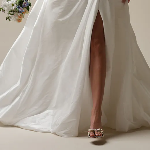 Sottero and Midgley Mirabella Marie A-line bridal dress side view with leg slit