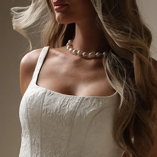 Sottero and Midgley Ross Marie wedding gown front view with textured bodice details.