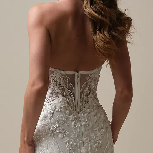 Sottero and Midgley Twilight back view, backless glitter tulle mermaid wedding dress