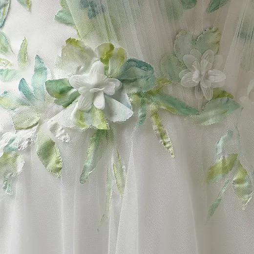 Maggie Sottero floral detail on Vineyard bridal gown fabric.