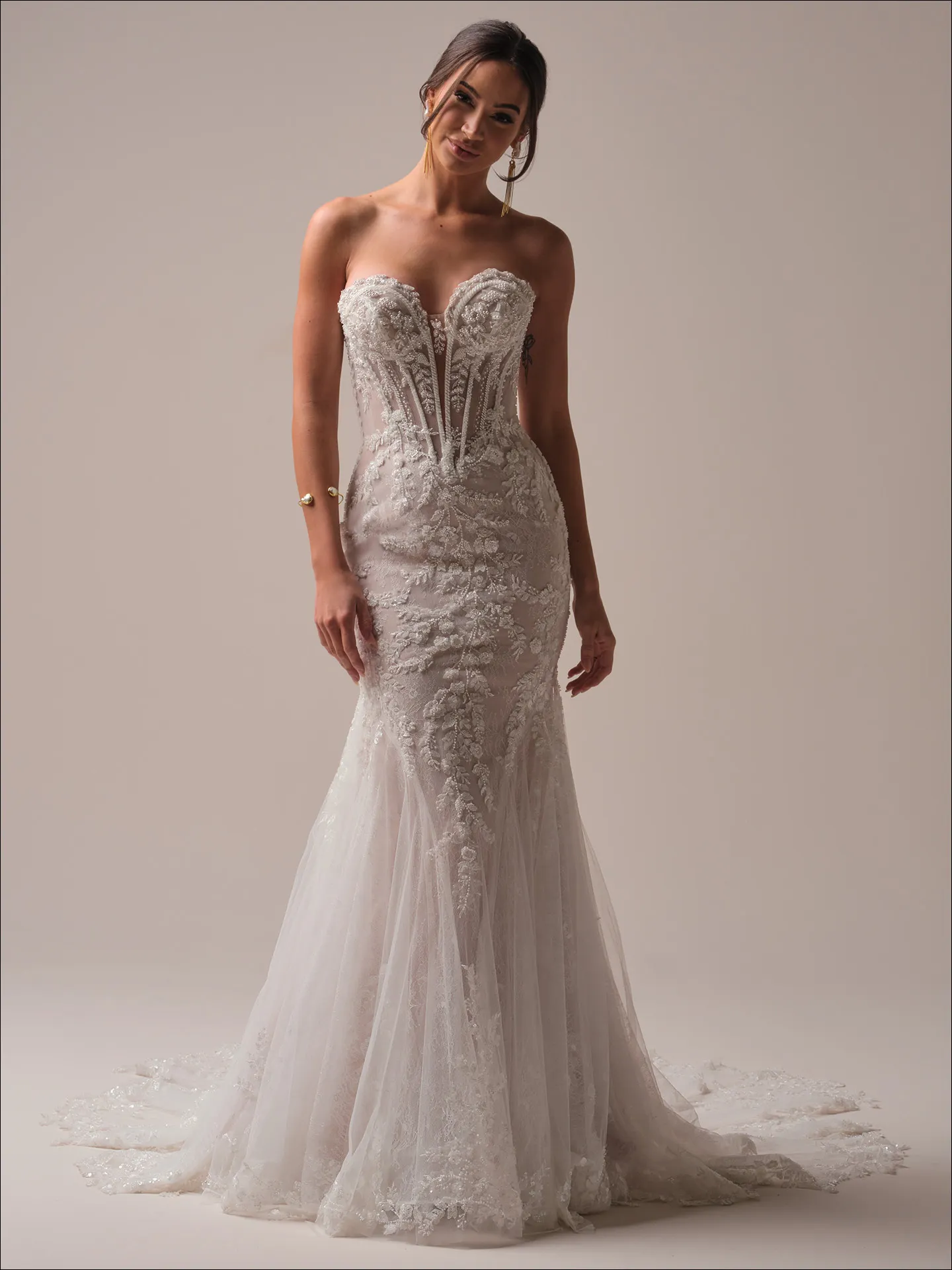 Maggie Sottero Benjie Royale front view shimmering beaded mermaid wedding dress