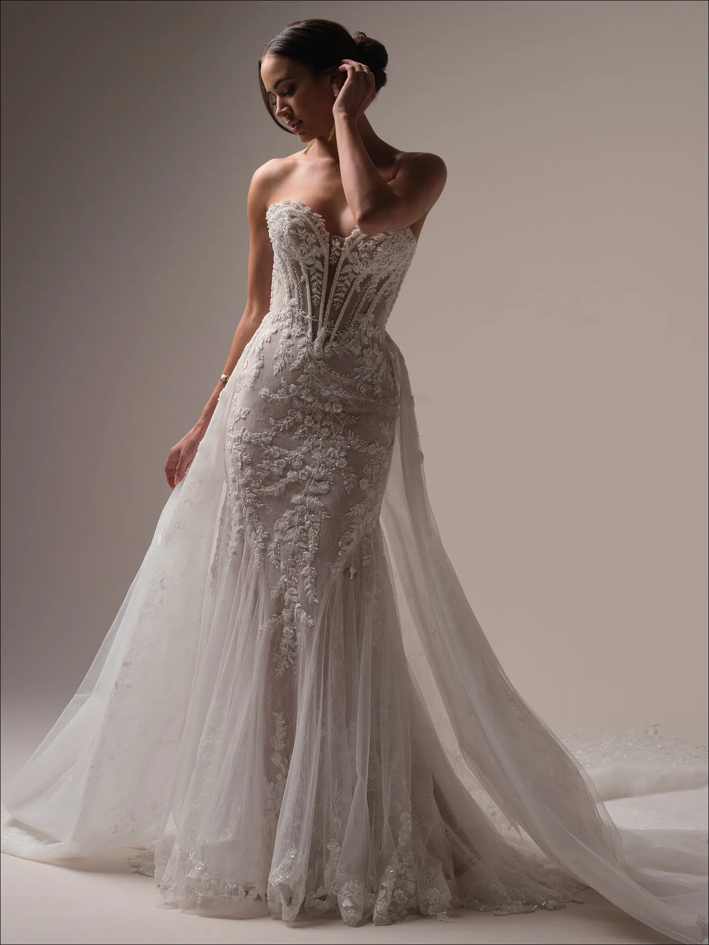 Maggie Sottero Benjie Royale front view shimmering beaded mermaid wedding dress