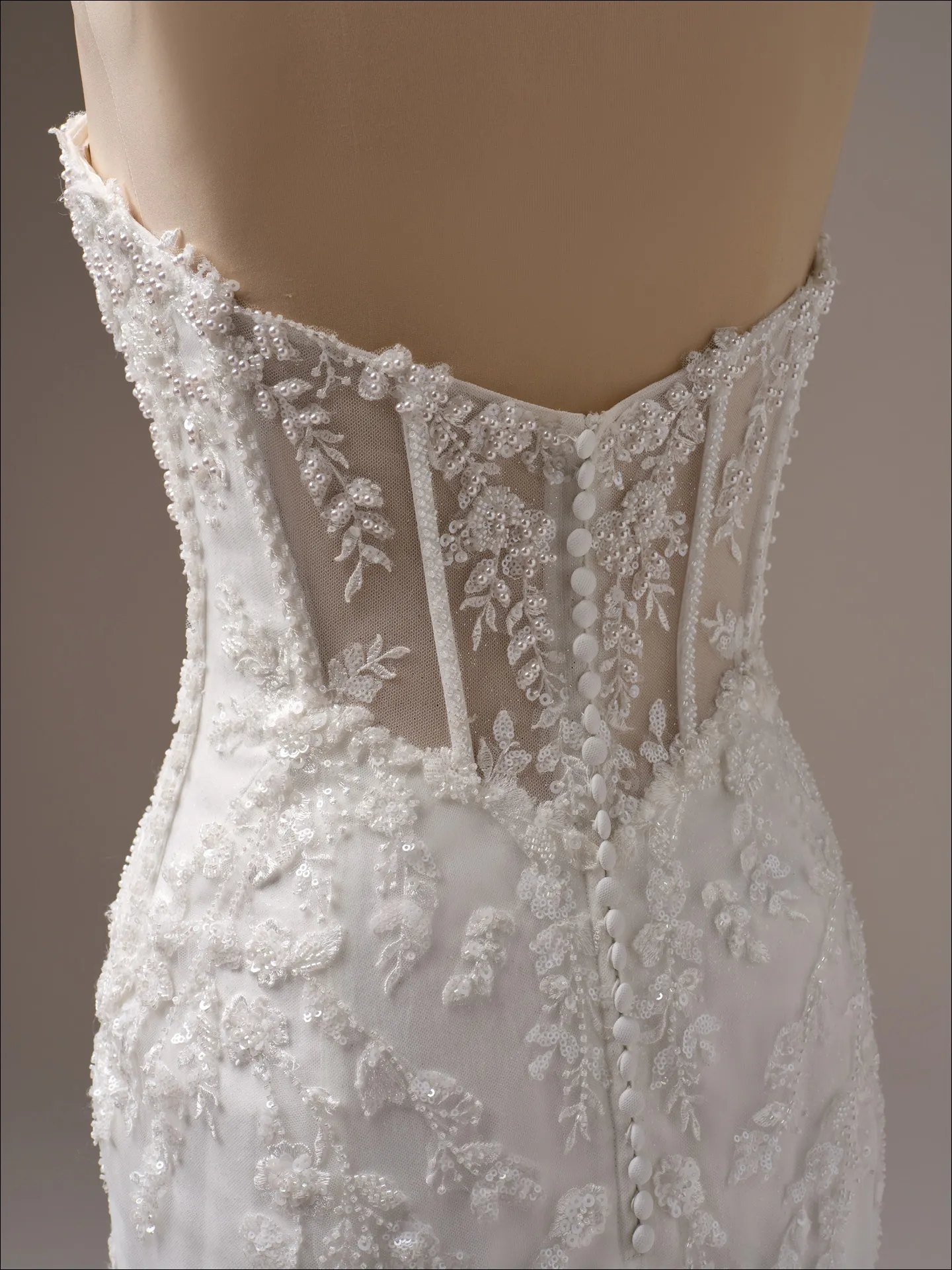 Maggie Sottero Benjie Royale back view embroidered mermaid wedding dress