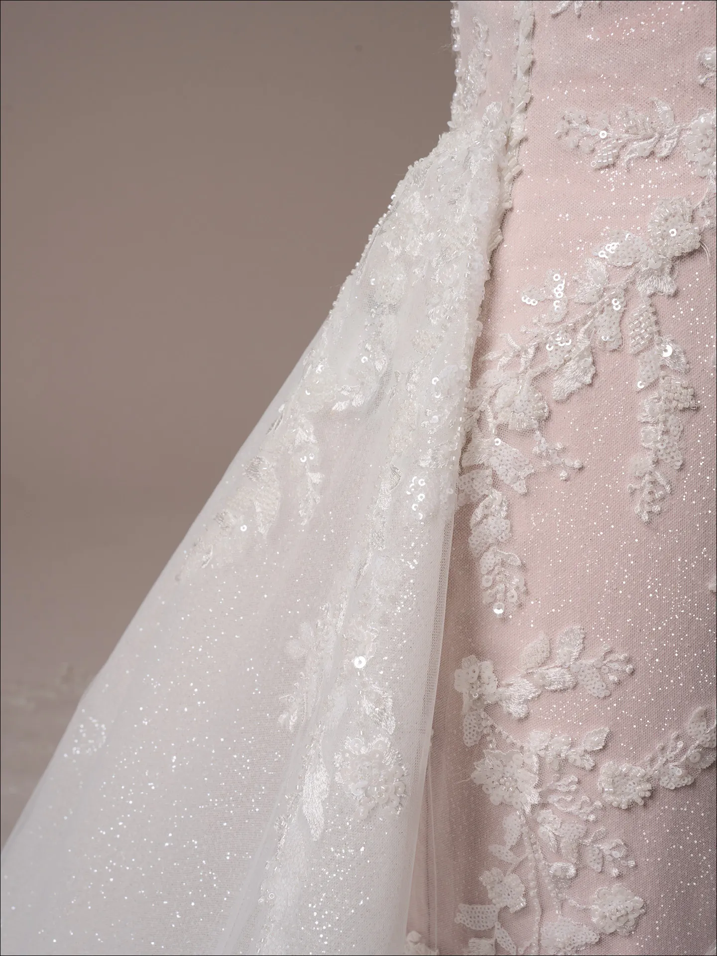 Maggie Sottero Benjie Royale side view with shimmering beaded mermaid lace details