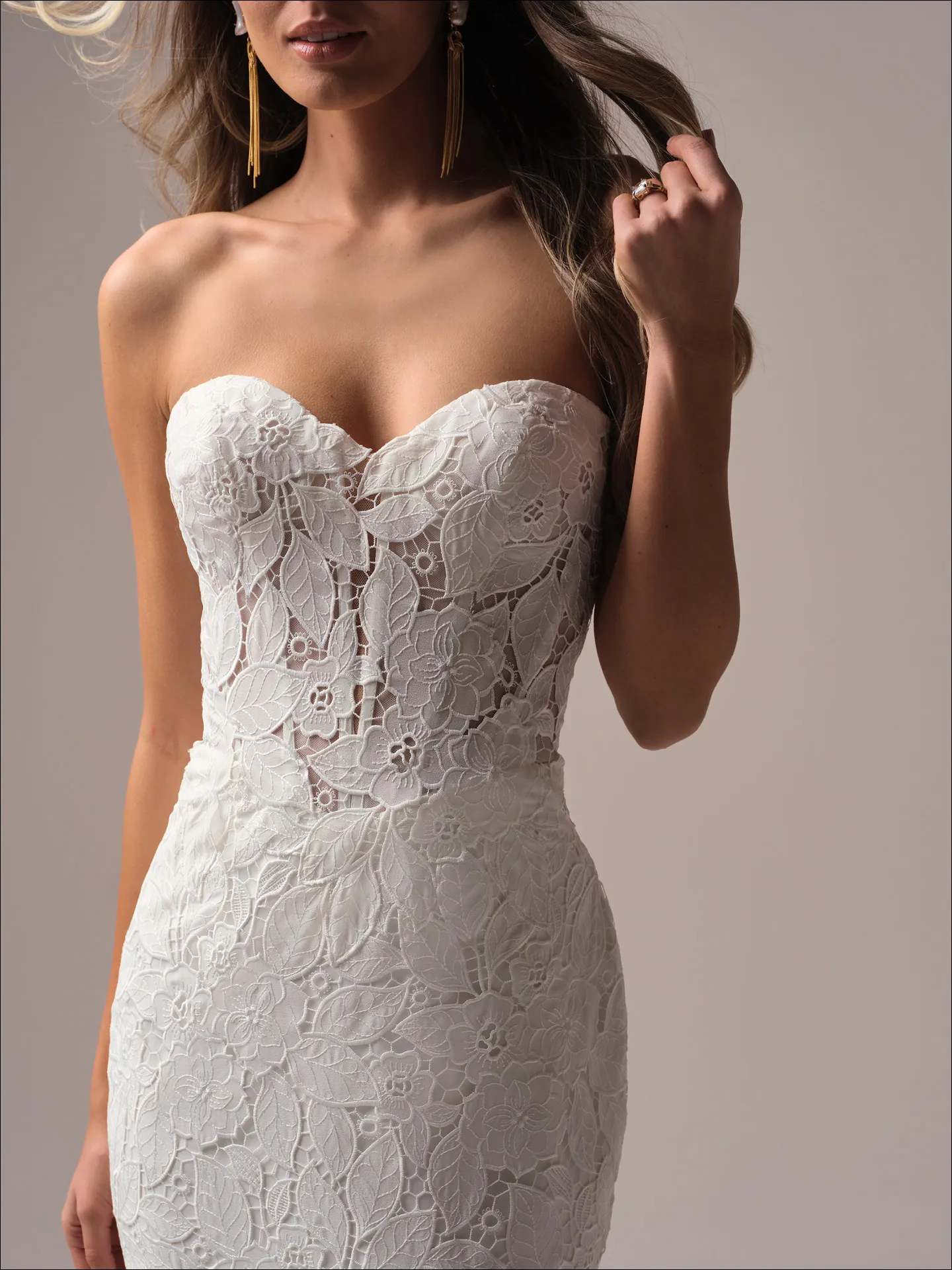 Maggie Sottero Dakota front view lace mermaid wedding dress