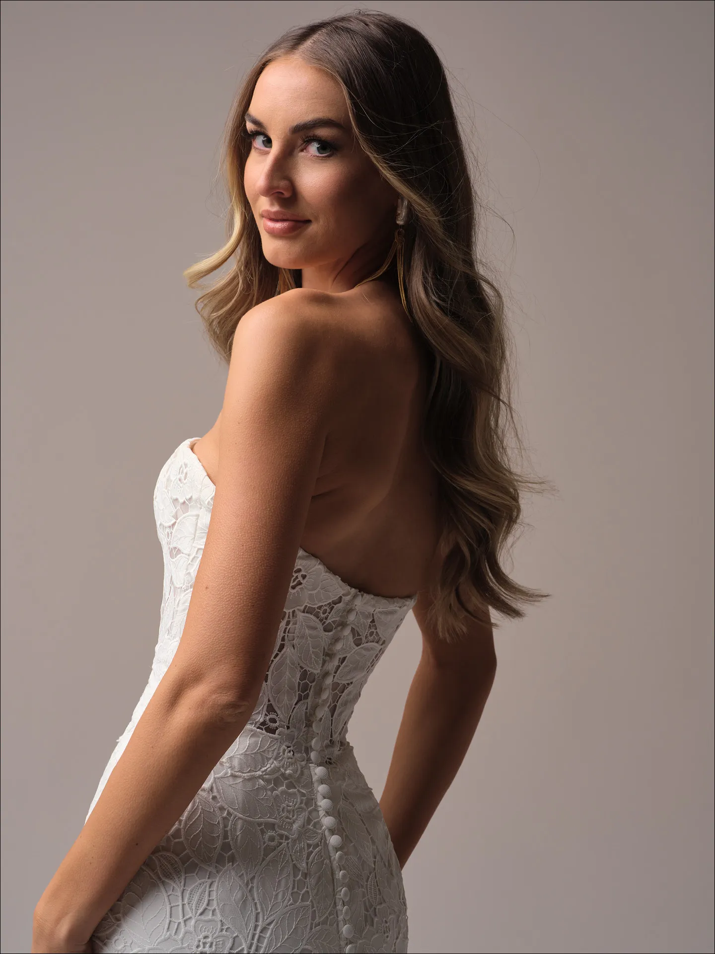 Dakota Boho Lace Mermaid Bridal Dress back view Maggie Sottero